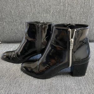 Calvin Klein patent boots